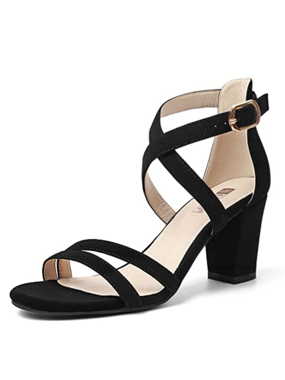 Strappy Block Heel Sandals Open Toe Ankle Strap Chunky Heels